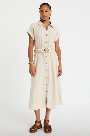 linnen blousejurk beige