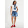 Cache Cache straight regular waist short medium blue denim