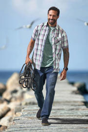thumbnail: Jan Vanderstorm +FIT Collectie regular geruit casual overhemd lichtgroen
