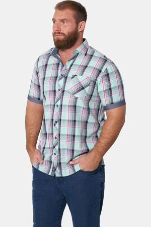 +FIT Collectie regular geruit casual overhemd lichtgroen