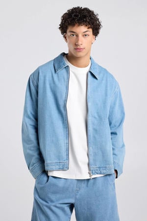 spijkerjas met linnen blauw