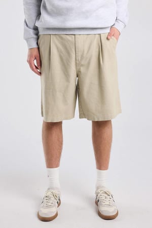 relaxed casual short met linnen beige