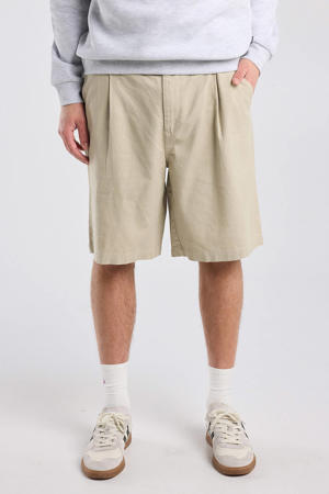 relaxed casual short met linnen beige