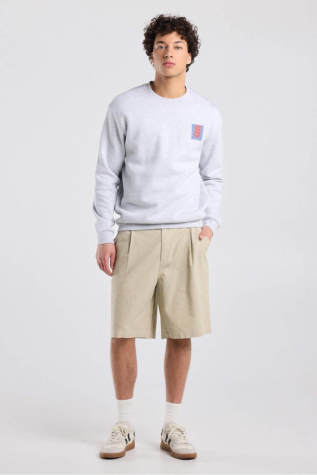 America Today relaxed casual short met linnen beige