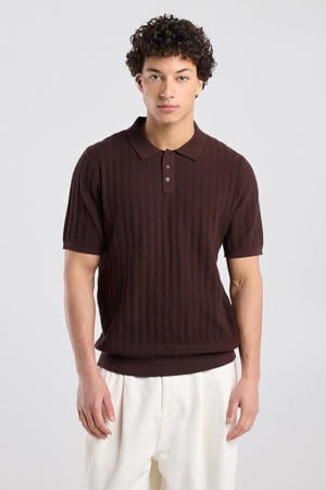 regular polo gebreid bruin