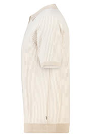 thumbnail: America Today regular polo met ingebreid patroon beige