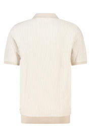 thumbnail: America Today regular polo met ingebreid patroon beige