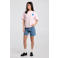 America Today T-shirt met backprint lichtroze