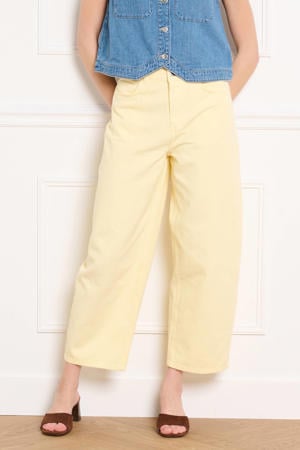 high waist barrel jeans geel
