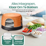 thumbnail: Emerio  Originele Pizzarette - 8 Personen - Pre-bake functie - Terracotta koepel - 1200W