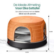 thumbnail: Emerio  Originele Pizzarette - 8 Personen - Pre-bake functie - Terracotta koepel - 1200W