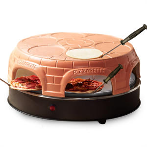  Originele Pizzarette - 6 Personen - Pre-bake functie - Terracotta koepel - 1200W