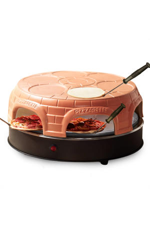  Originele Pizzarette - 6 Personen - Pre-bake functie - Terracotta koepel - 1200W