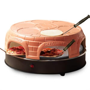 Originele Pizzarette - 6 Personen - Pre-bake functie - Terracotta koepel - 1200W