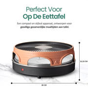 thumbnail: Emerio  Originele Pizzarette - 6 Personen - Terracotta koepel - Raclette en grill - 1500W