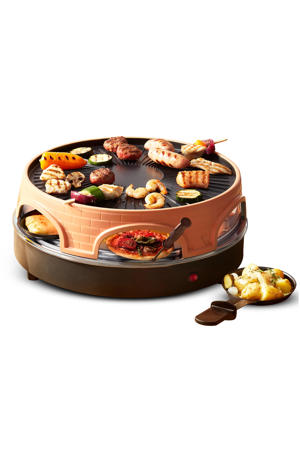 Originele Pizzarette - 6 Personen - Terracotta koepel - Raclette en grill - 1500W