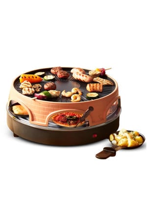 Originele Pizzarette - 6 Personen - Terracotta koepel - Raclette en grill - 1500W
