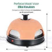 thumbnail: Emerio  Originele Pizzarette - 4 Personen - Terracotta koepel - 1000W