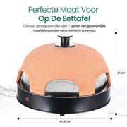 thumbnail: Emerio  Originele Pizzarette - 6 Personen - Terracotta koepel - 1200W