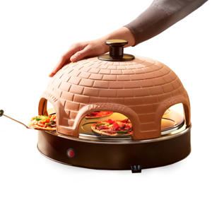  Originele Pizzarette - 6 Personen - Terracotta koepel - 1200W