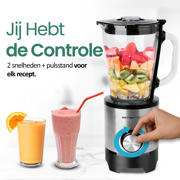thumbnail: Emerio  Blender - RVS - 1,5L - Glazen kan - 500W