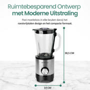 thumbnail: Emerio  Blender - RVS - 1,5L - Glazen kan - 500W