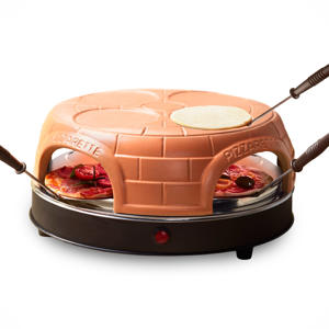  Originele Pizzarette - 4 Personen - Pre-bake functie - Terracotta koepel - 1100W