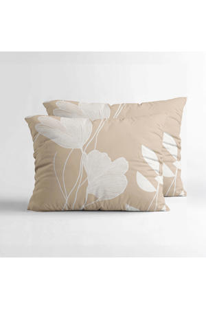 katoenen kussensloop beige (60x70 cm) (set van 2)