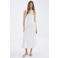 Mango midi jurk broderie ecru