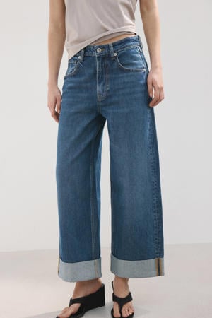 wide leg jeans medium blue denim