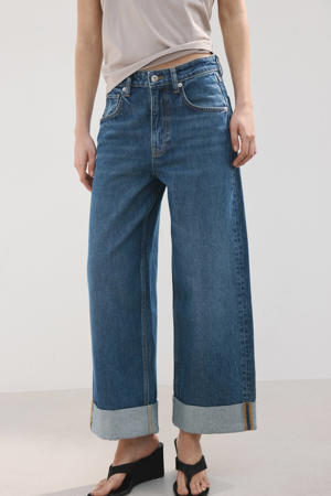 wide leg jeans medium blue denim