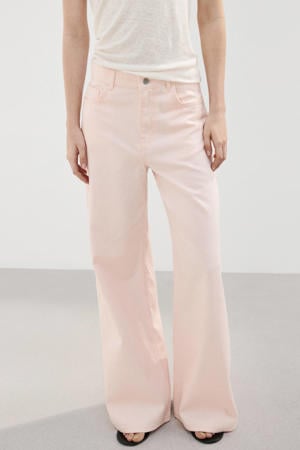 wide leg jeans lichtroze