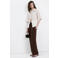 Mango wide leg regular waist broek bruin