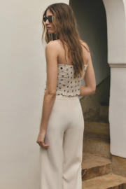 thumbnail: Mango cropped top met stippen ecru