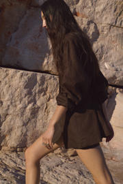 thumbnail: Mango linnen skort bruin