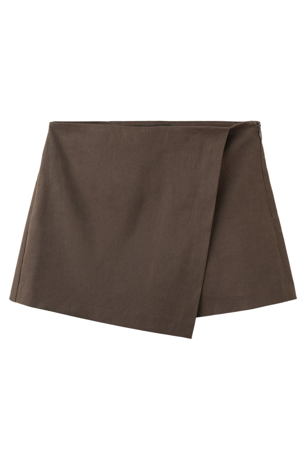 Bruine dames Mango linnen skort voorzien van ritssluiting