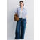 Mango blouse met krijtstreep blauw