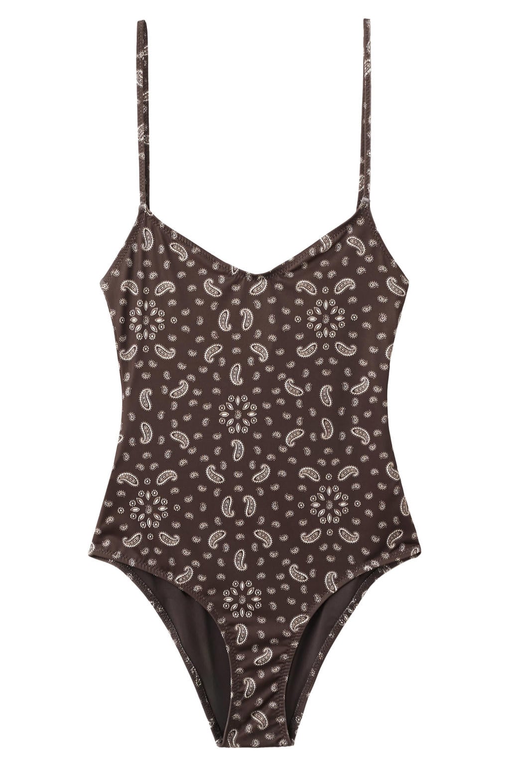 Mango badpak met paisley bruin