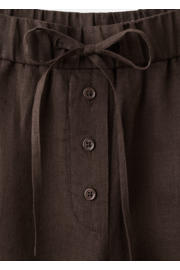 thumbnail: Mango wide leg regular waist broek met linnen bruin