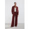Mango wide leg regular waist broek donkerrood
