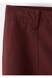 thumbnail: Mango wide leg regular waist broek donkerrood