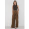 Mango top met textuur donkerbruin