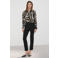 Mango blouse met zebraprint zwart