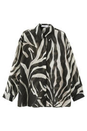 thumbnail: Mango blouse met zebraprint zwart
