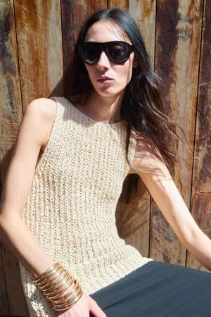 top grof gebreid beige