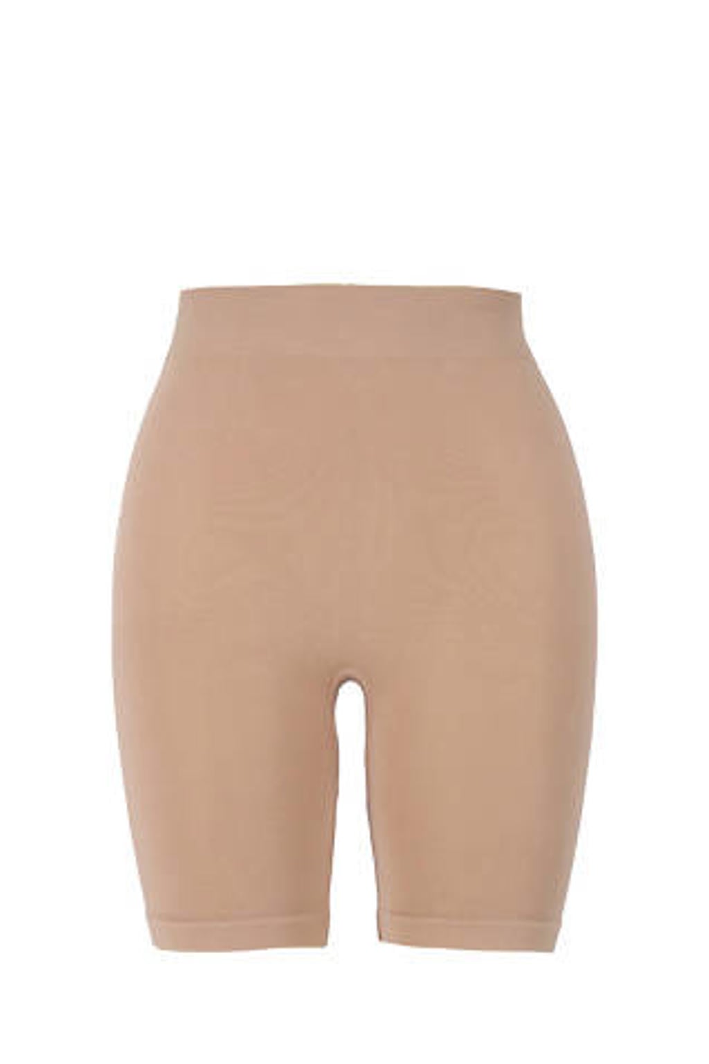 Nudekleurige dames Marianne seamless cycling short van viscose met skinny fit, high waist en effen