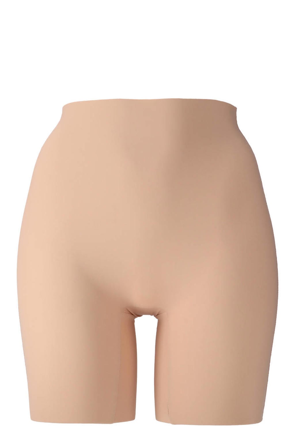 Nudekleurige dames Marianne cycling short Second Skin van polyamide met high waist, elastische tailleband en effen