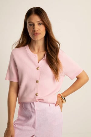 vest gebreid roze