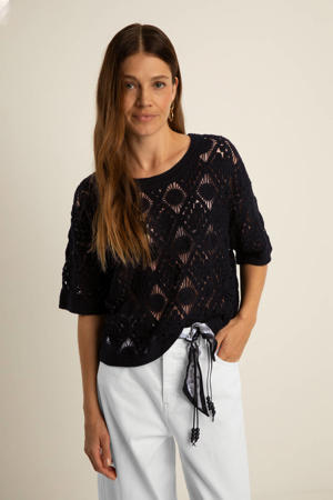 trui crochet zwart