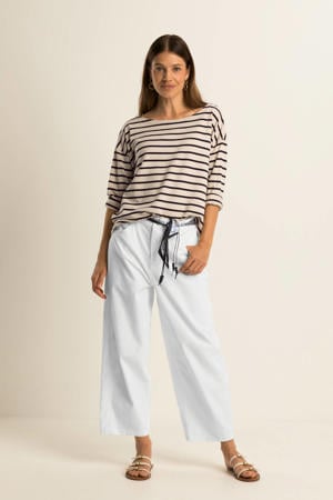 gestreepte top beige